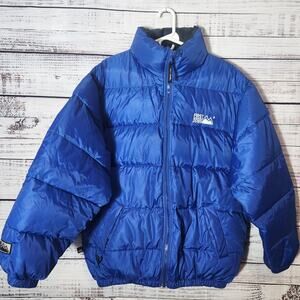 Vintage 90s FIRST DOWN Duck down Puffer Coat Ski Winter Blue Size M